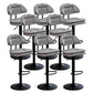 Adjustable Armless Swivel Barstools Upholstered Indoor Bar Stool Gray-White Black 8 Piece Set Clearhalo 'Bar Furniture' 'Bar Stools' 'bar_stools' 'furn' 'furn_bar_stools' 'Furniture' 'Kitchen & Dining Furniture' 7096785