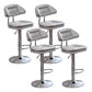 Adjustable Armless Swivel Barstools Upholstered Indoor Bar Stool Gray-White Chrome 4 Piece Set Clearhalo 'Bar Furniture' 'Bar Stools' 'bar_stools' 'furn' 'furn_bar_stools' 'Furniture' 'Kitchen & Dining Furniture' 7096788