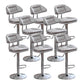 Adjustable Armless Swivel Barstools Upholstered Indoor Bar Stool Gray-White Chrome 8 Piece Set Clearhalo 'Bar Furniture' 'Bar Stools' 'bar_stools' 'furn' 'furn_bar_stools' 'Furniture' 'Kitchen & Dining Furniture' 7096790