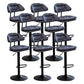 Adjustable Armless Swivel Barstools Upholstered Indoor Bar Stool Dark Blue Black 8 Piece Set Clearhalo 'Bar Furniture' 'Bar Stools' 'bar_stools' 'furn' 'furn_bar_stools' 'Furniture' 'Kitchen & Dining Furniture' 7096795