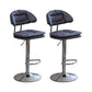 Adjustable Armless Swivel Barstools Upholstered Indoor Bar Stool Dark Blue Chrome 2 Piece Set Clearhalo 'Bar Furniture' 'Bar Stools' 'bar_stools' 'furn' 'furn_bar_stools' 'Furniture' 'Kitchen & Dining Furniture' 7096797