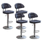 Adjustable Armless Swivel Barstools Upholstered Indoor Bar Stool Dark Blue Chrome 4 Piece Set Clearhalo 'Bar Furniture' 'Bar Stools' 'bar_stools' 'furn' 'furn_bar_stools' 'Furniture' 'Kitchen & Dining Furniture' 7096798