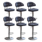 Adjustable Armless Swivel Barstools Upholstered Indoor Bar Stool Dark Blue Chrome 6 Piece Set Clearhalo 'Bar Furniture' 'Bar Stools' 'bar_stools' 'furn' 'furn_bar_stools' 'Furniture' 'Kitchen & Dining Furniture' 7096799