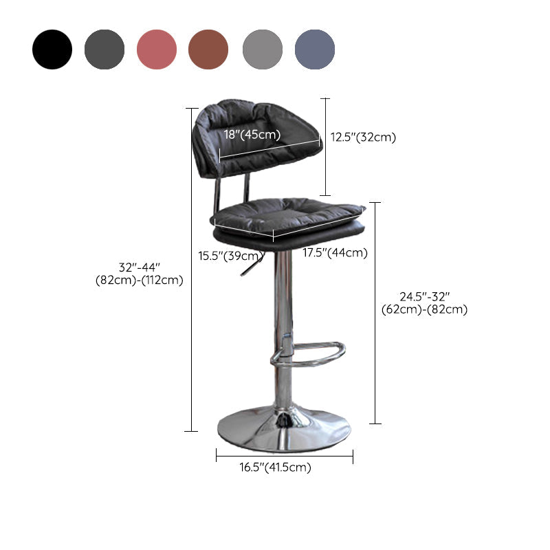 Adjustable Armless Swivel Barstools Upholstered Indoor Bar Stool Clearhalo 'Bar Furniture' 'Bar Stools' 'bar_stools' 'furn' 'furn_bar_stools' 'Furniture' 'Kitchen & Dining Furniture' 7096802