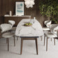 Modern Simple Side Chair Upholstered Dining Chairs with Wooden Base for Home Use