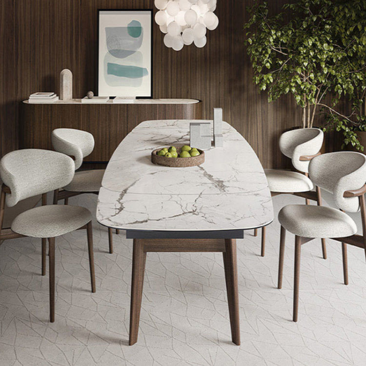 Modern Simple Side Chair Upholstered Dining Chairs with Wooden Base for Home Use