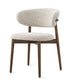Modern Simple Side Chair Upholstered Dining Chairs with Wooden Base for Home Use