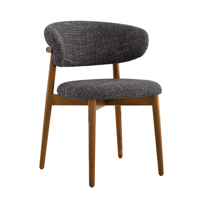 Modern Simple Side Chair Upholstered Dining Chairs with Wooden Base for Home Use