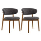 Modern Simple Side Chair Upholstered Dining Chairs with Wooden Base for Home Use