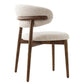 Modern Simple Side Chair Upholstered Dining Chairs with Wooden Base for Home Use