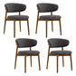 Modern Simple Side Chair Upholstered Dining Chairs with Wooden Base for Home Use