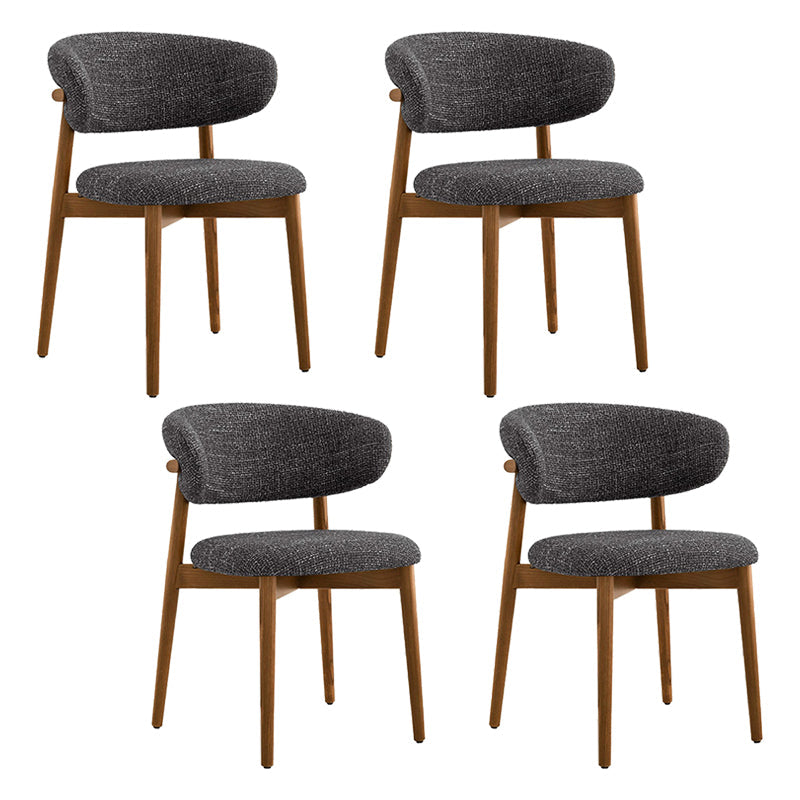 Modern Simple Side Chair Upholstered Dining Chairs with Wooden Base for Home Use
