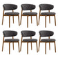 Modern Simple Side Chair Upholstered Dining Chairs with Wooden Base for Home Use