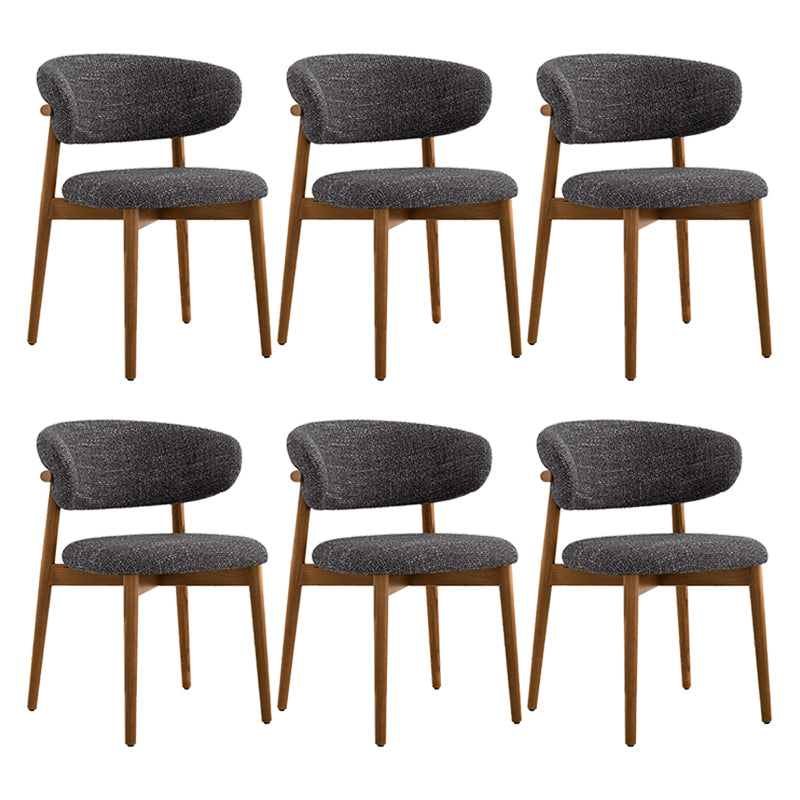 Modern Simple Side Chair Upholstered Dining Chairs with Wooden Base for Home Use