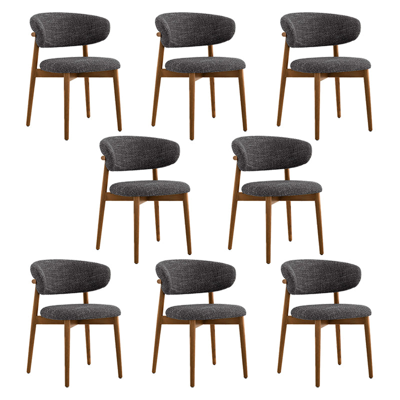 Modern Simple Side Chair Upholstered Dining Chairs with Wooden Base for Home Use