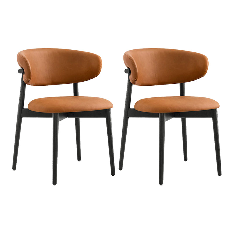 Modern Simple Side Chair Upholstered Dining Chairs with Wooden Base for Home Use