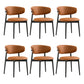 Modern Simple Side Chair Upholstered Dining Chairs with Wooden Base for Home Use