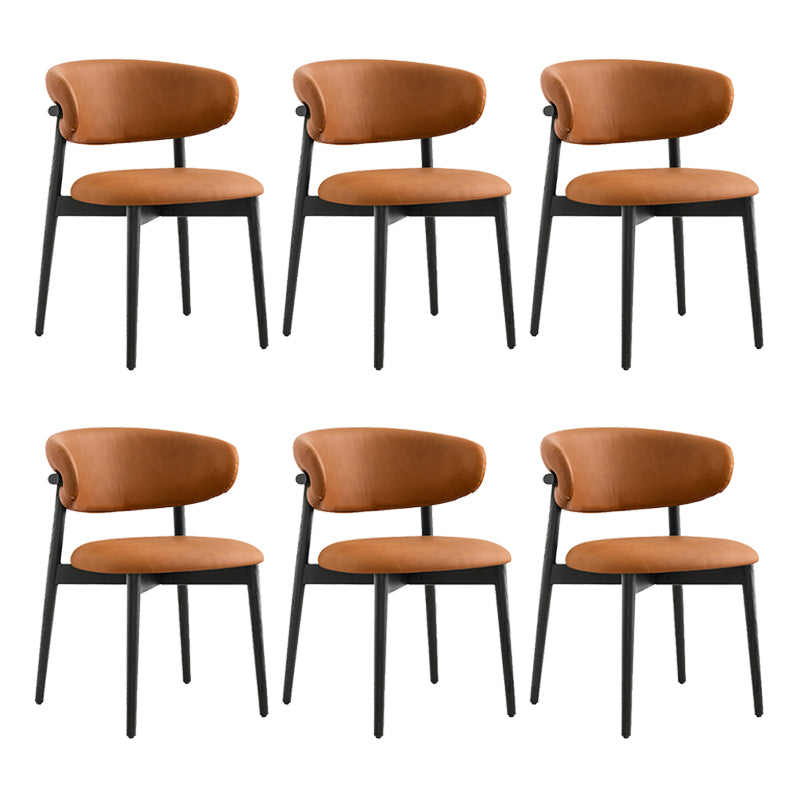 Modern Simple Side Chair Upholstered Dining Chairs with Wooden Base for Home Use