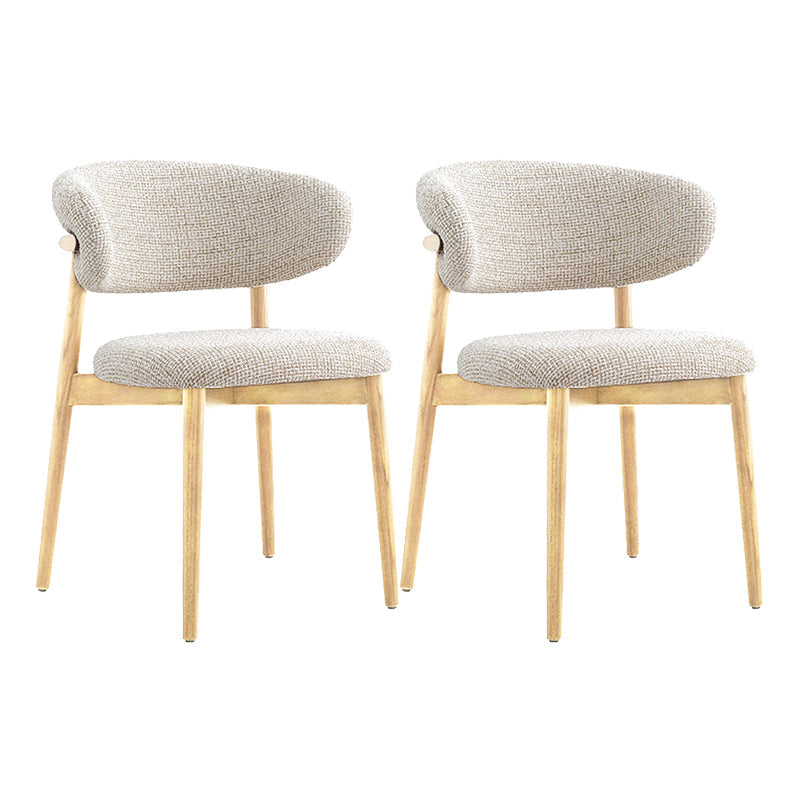Modern Simple Side Chair Upholstered Dining Chairs with Wooden Base for Home Use