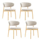 Modern Simple Side Chair Upholstered Dining Chairs with Wooden Base for Home Use