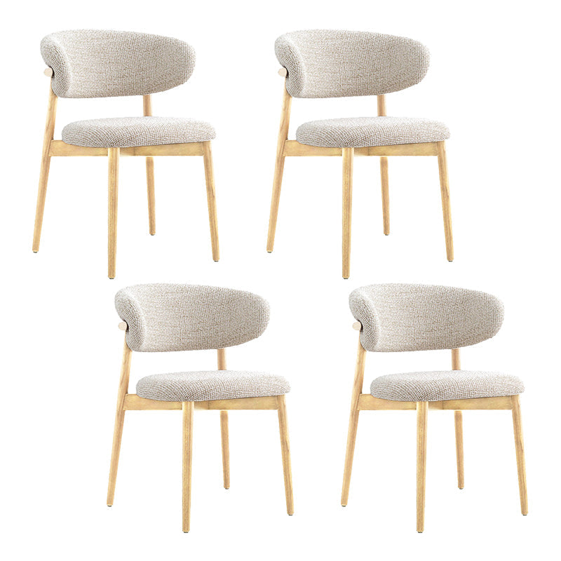 Modern Simple Side Chair Upholstered Dining Chairs with Wooden Base for Home Use