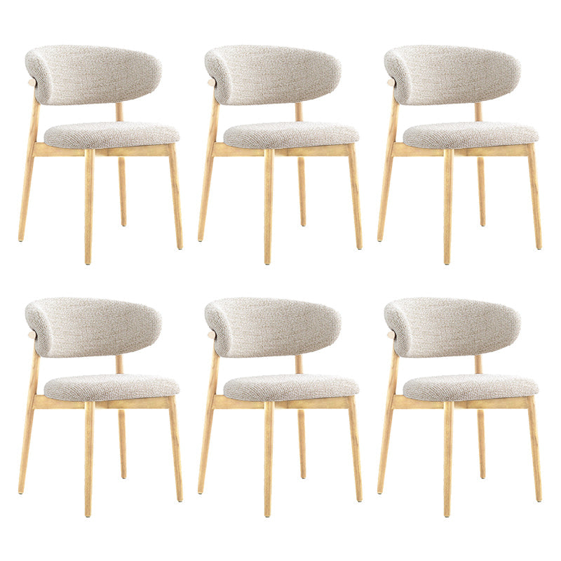 Modern Simple Side Chair Upholstered Dining Chairs with Wooden Base for Home Use
