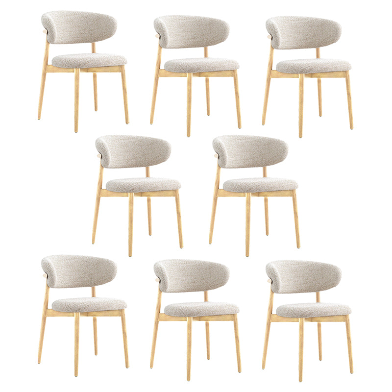 Modern Simple Side Chair Upholstered Dining Chairs with Wooden Base for Home Use