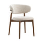 Modern Simple Side Chair Upholstered Dining Chairs with Wooden Base for Home Use