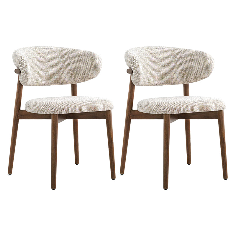 Modern Simple Side Chair Upholstered Dining Chairs with Wooden Base for Home Use