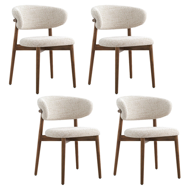 Modern Simple Side Chair Upholstered Dining Chairs with Wooden Base for Home Use