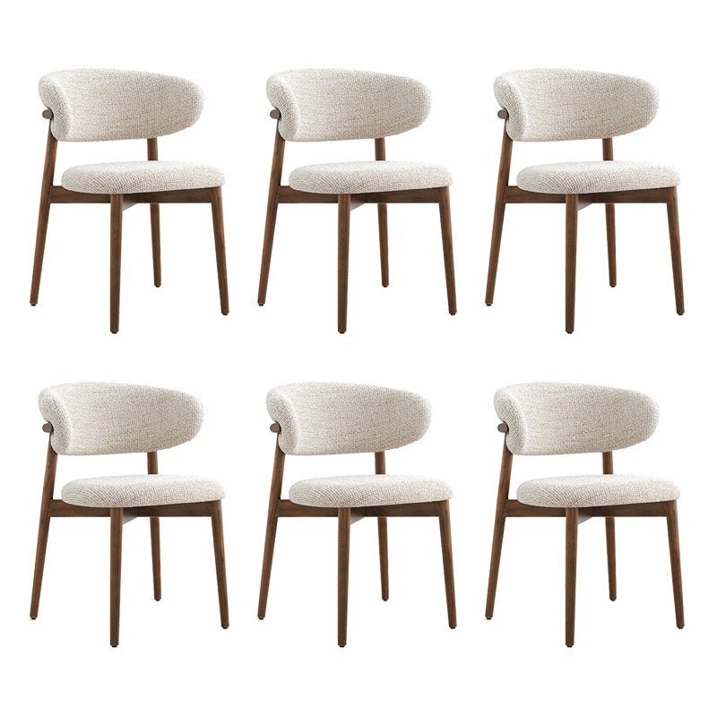 Modern Simple Side Chair Upholstered Dining Chairs with Wooden Base for Home Use