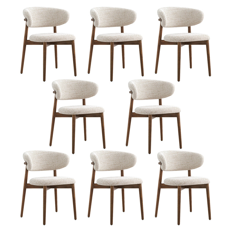 Modern Simple Side Chair Upholstered Dining Chairs with Wooden Base for Home Use