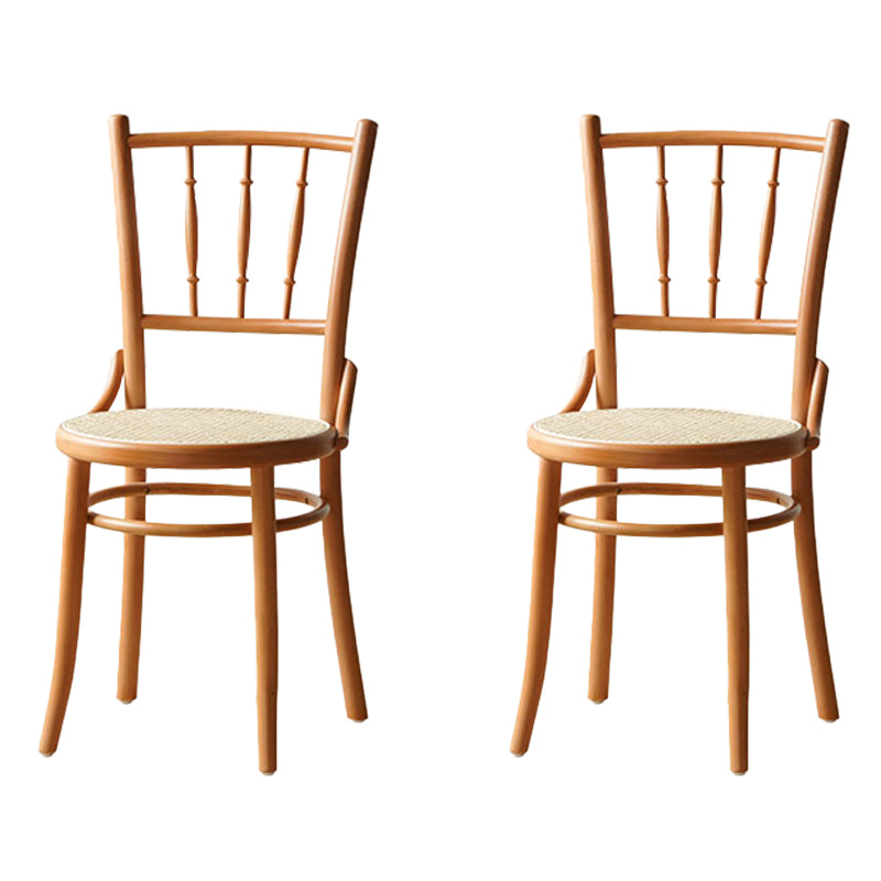 Industrial Style Side Chair Wooden Indoor Dining Chair for Living Room Natural Wood Yellow 2 Piece Set Clearhalo 'Dining Chairs' 'Dining Tables & Seating' 'dining_chair' 'furn' 'furn_dining_chair' 'Furniture' 'Kitchen & Dining Furniture' 7096861