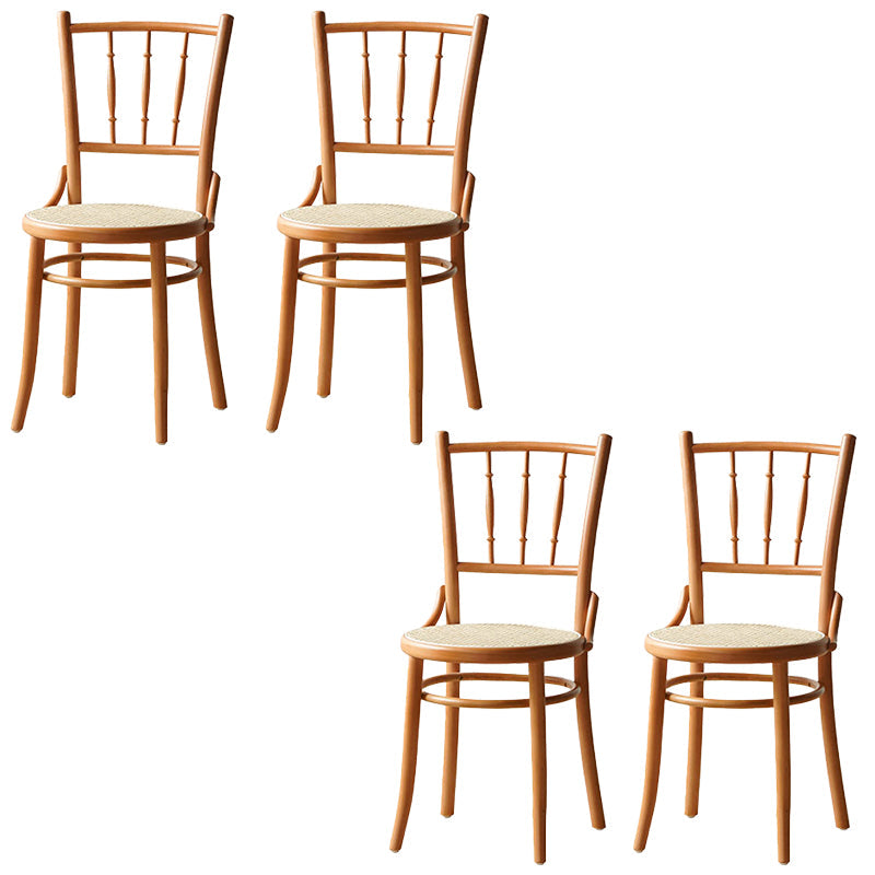 Industrial Style Side Chair Wooden Indoor Dining Chair for Living Room Natural Wood Yellow 4 Piece Set Clearhalo 'Dining Chairs' 'Dining Tables & Seating' 'dining_chair' 'furn' 'furn_dining_chair' 'Furniture' 'Kitchen & Dining Furniture' 7096869