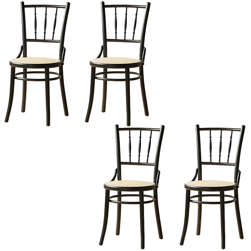 Industrial Style Side Chair Wooden Indoor Dining Chair for Living Room Black-Yellow 4 Piece Set Clearhalo 'Dining Chairs' 'Dining Tables & Seating' 'dining_chair' 'furn' 'furn_dining_chair' 'Furniture' 'Kitchen & Dining Furniture' 7096873