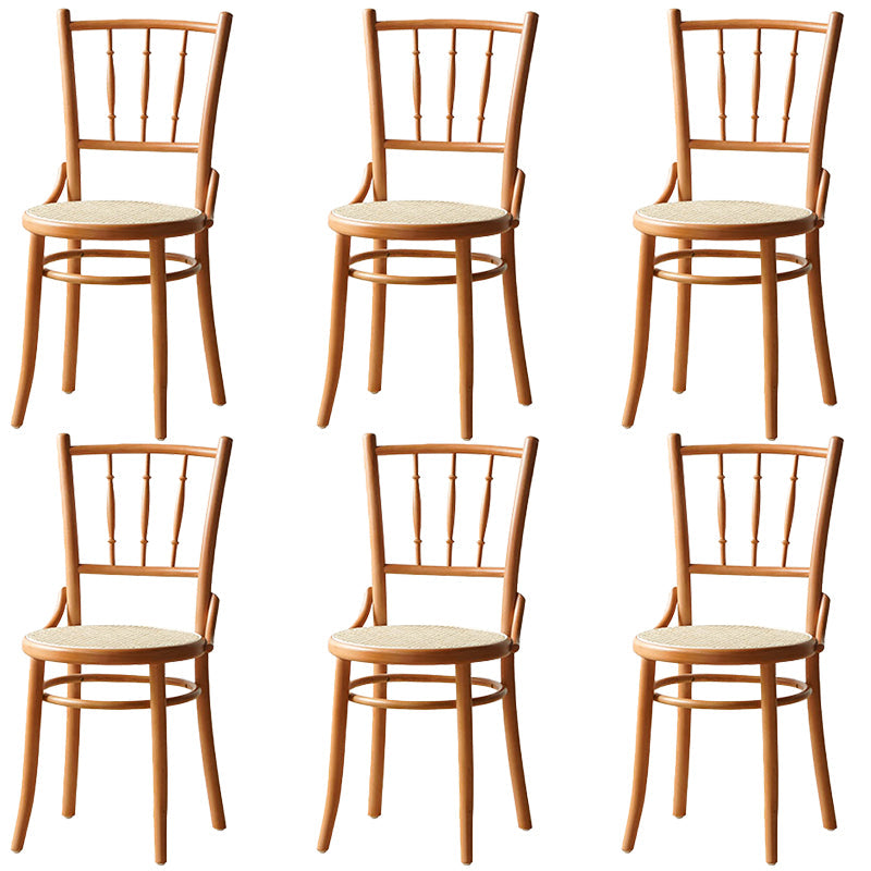 Industrial Style Side Chair Wooden Indoor Dining Chair for Living Room Natural Wood Yellow 6 Piece Set Clearhalo 'Dining Chairs' 'Dining Tables & Seating' 'dining_chair' 'furn' 'furn_dining_chair' 'Furniture' 'Kitchen & Dining Furniture' 7096875