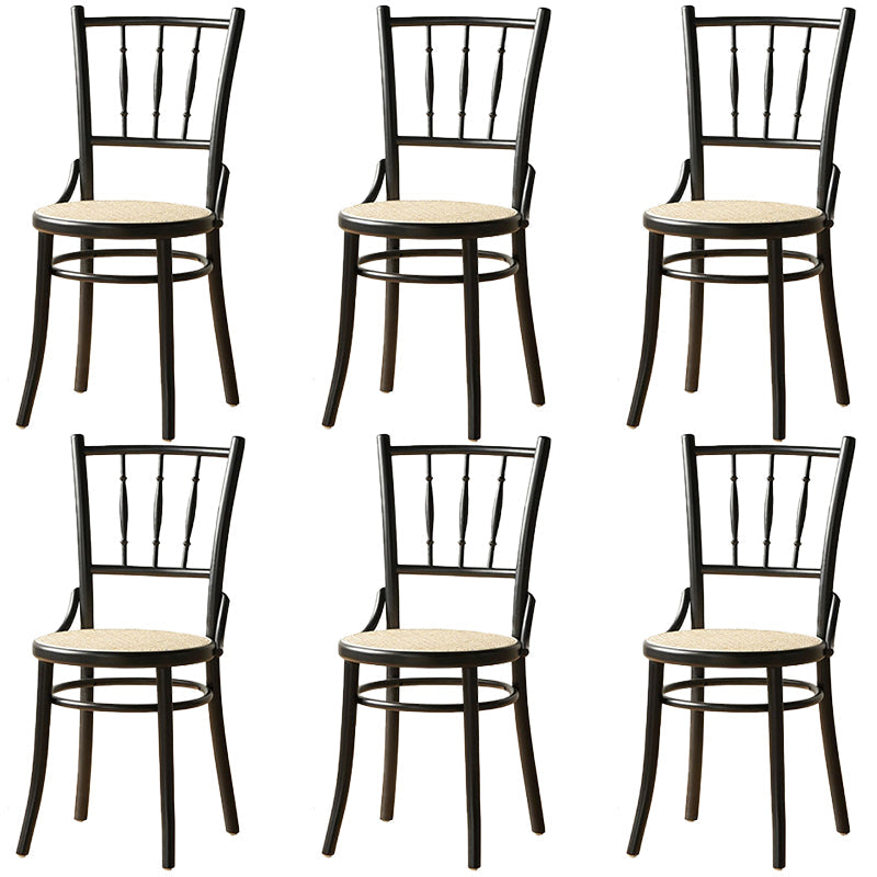 Industrial Style Side Chair Wooden Indoor Dining Chair for Living Room Black-Yellow 6 Piece Set Clearhalo 'Dining Chairs' 'Dining Tables & Seating' 'dining_chair' 'furn' 'furn_dining_chair' 'Furniture' 'Kitchen & Dining Furniture' 7096877
