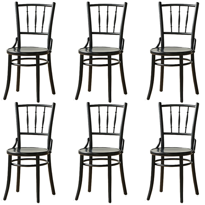 Industrial Style Side Chair Wooden Indoor Dining Chair for Living Room Black 6 Piece Set Clearhalo 'Dining Chairs' 'Dining Tables & Seating' 'dining_chair' 'furn' 'furn_dining_chair' 'Furniture' 'Kitchen & Dining Furniture' 7096878