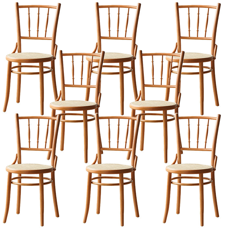 Industrial Style Side Chair Wooden Indoor Dining Chair for Living Room Natural Wood Yellow 8 Piece Set Clearhalo 'Dining Chairs' 'Dining Tables & Seating' 'dining_chair' 'furn' 'furn_dining_chair' 'Furniture' 'Kitchen & Dining Furniture' 7096879