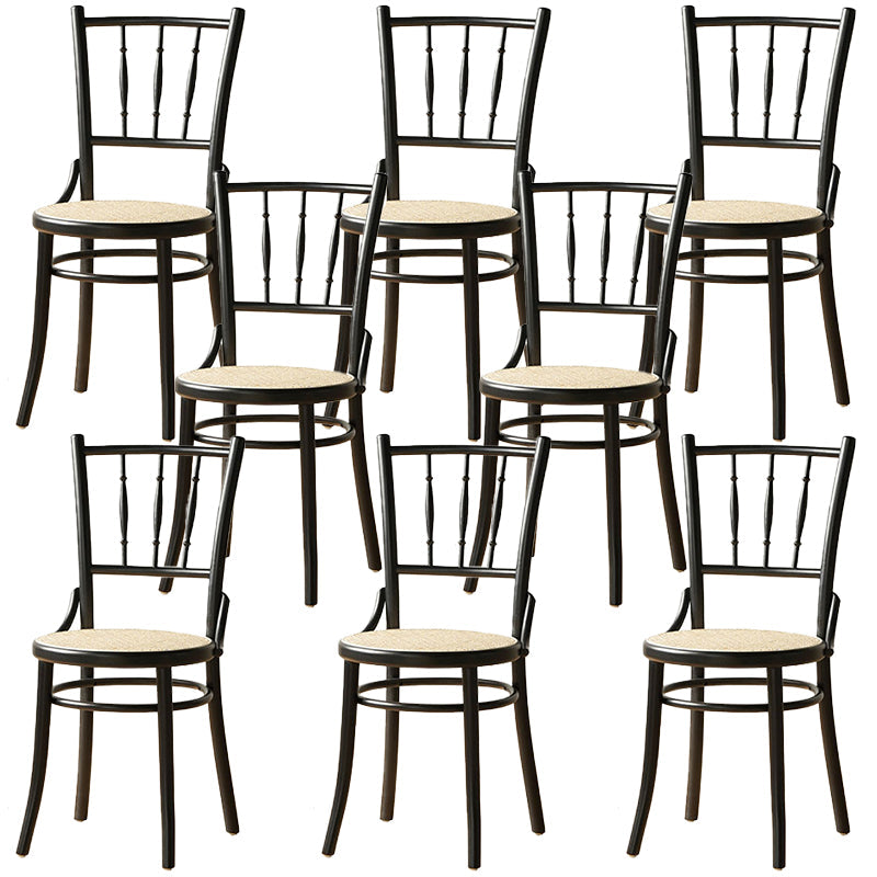Industrial Style Side Chair Wooden Indoor Dining Chair for Living Room Black-Yellow 8 Piece Set Clearhalo 'Dining Chairs' 'Dining Tables & Seating' 'dining_chair' 'furn' 'furn_dining_chair' 'Furniture' 'Kitchen & Dining Furniture' 7096881