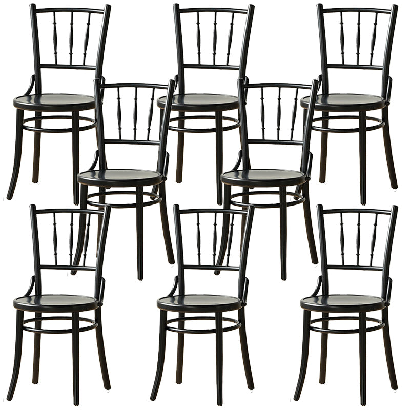 Industrial Style Side Chair Wooden Indoor Dining Chair for Living Room Black 8 Piece Set Clearhalo 'Dining Chairs' 'Dining Tables & Seating' 'dining_chair' 'furn' 'furn_dining_chair' 'Furniture' 'Kitchen & Dining Furniture' 7096882