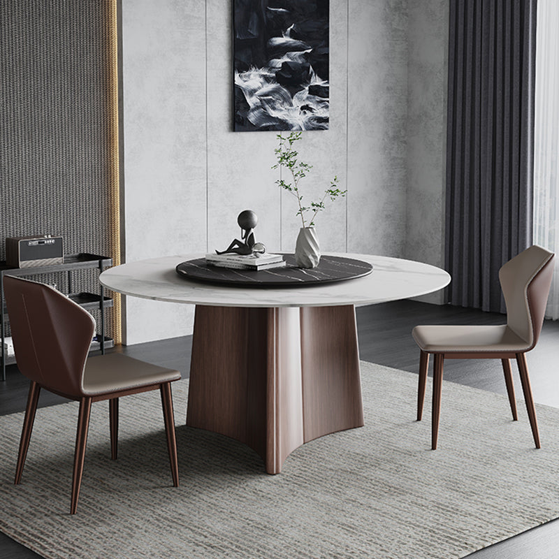 Contemporary 1/3/4/7/11 Pieces Furniture Round Stone Dining Set for Home 3 Pieces: Table, 2 Chairs Clearhalo 'Dining Room Sets' 'Dining Tables & Seating' 'dining_room_set' 'furn' 'furn_dining_room_set' 'Furniture' 'Kitchen & Dining Furniture' 7096970