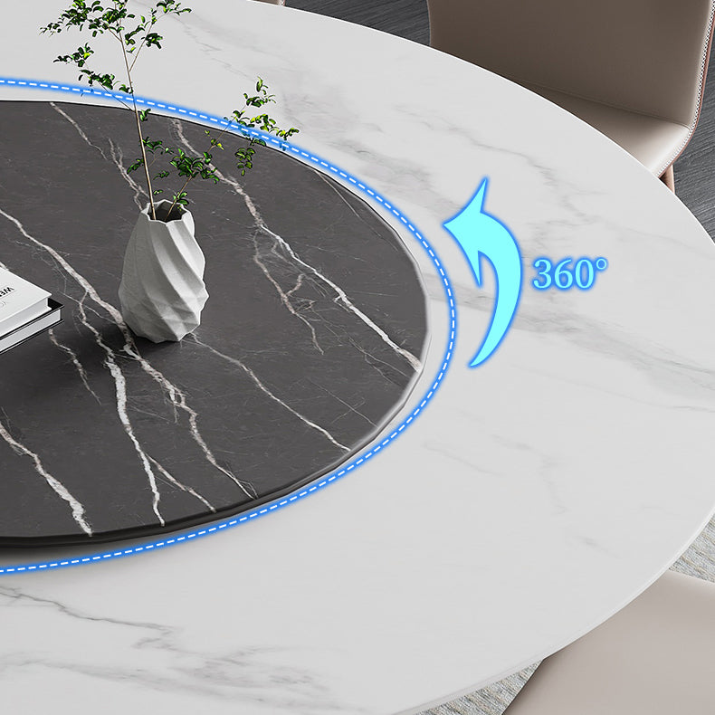 Contemporary 1/3/4/7/11 Pieces Furniture Round Stone Dining Set for Home Clearhalo 'Dining Room Sets' 'Dining Tables & Seating' 'dining_room_set' 'furn' 'furn_dining_room_set' 'Furniture' 'Kitchen & Dining Furniture' 7096973