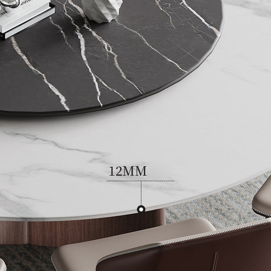 Contemporary 1/3/4/7/11 Pieces Furniture Round Stone Dining Set for Home Clearhalo 'Dining Room Sets' 'Dining Tables & Seating' 'dining_room_set' 'furn' 'furn_dining_room_set' 'Furniture' 'Kitchen & Dining Furniture' 7096974