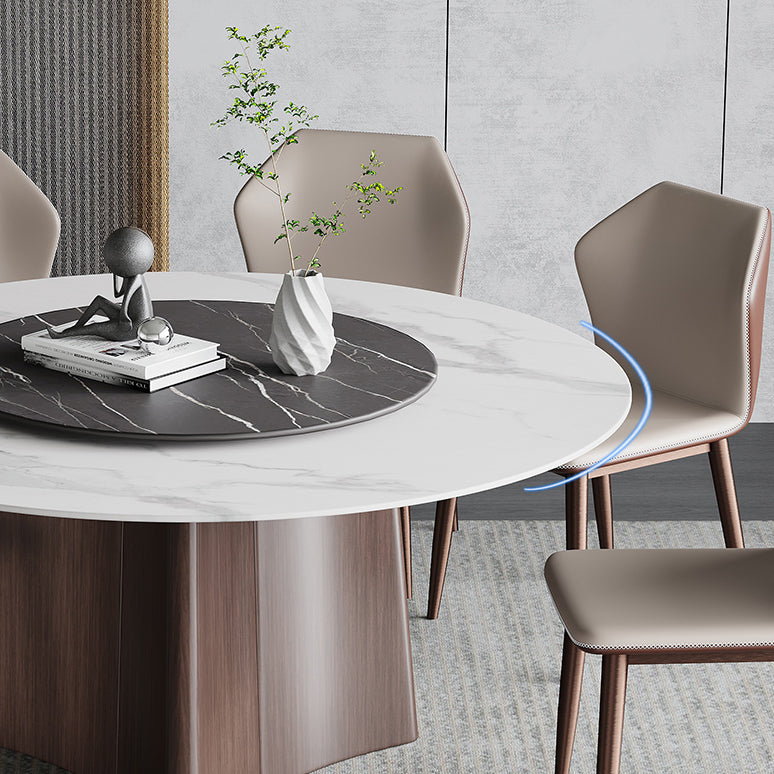 Contemporary 1/3/4/7/11 Pieces Furniture Round Stone Dining Set for Home Clearhalo 'Dining Room Sets' 'Dining Tables & Seating' 'dining_room_set' 'furn' 'furn_dining_room_set' 'Furniture' 'Kitchen & Dining Furniture' 7096975