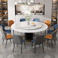 Contemporary 1/4/8/11 Pieces Furniture Round Stone Dining Set for Home 11 Pieces: Table, 10 Chairs Clearhalo 'Dining Room Sets' 'Dining Tables & Seating' 'dining_room_set' 'furn' 'furn_dining_room_set' 'Furniture' 'Kitchen & Dining Furniture' 7096987
