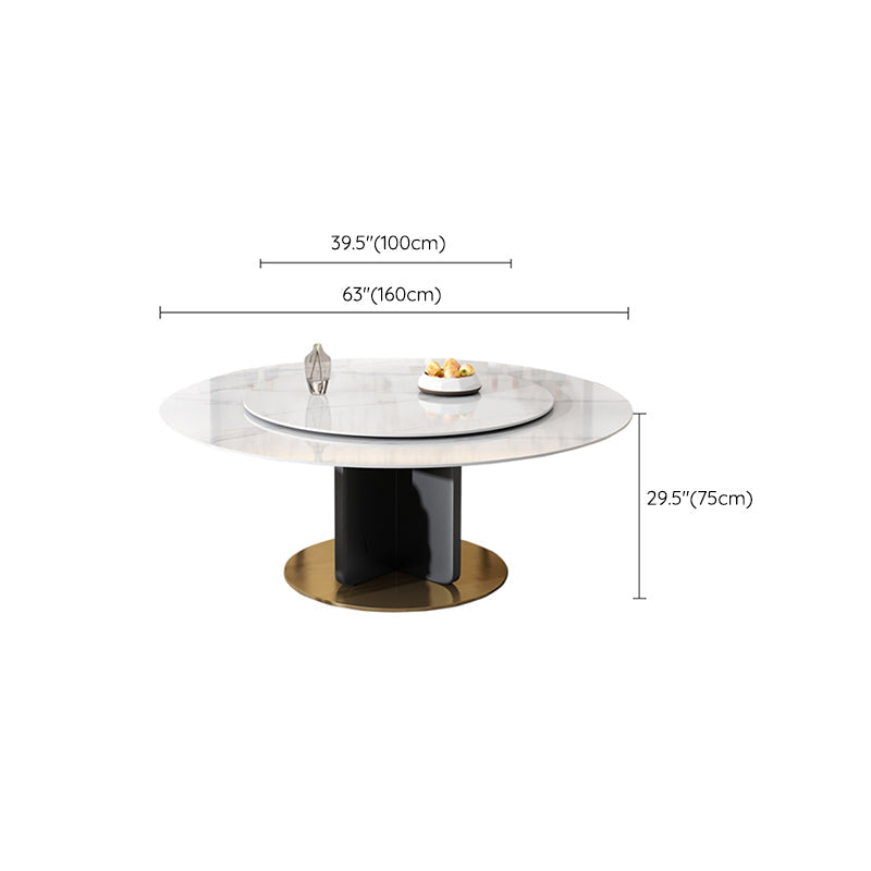 Contemporary 1/4/8/11 Pieces Furniture Round Stone Dining Set for Home Clearhalo 'Dining Room Sets' 'Dining Tables & Seating' 'dining_room_set' 'furn' 'furn_dining_room_set' 'Furniture' 'Kitchen & Dining Furniture' 7096999