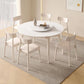 Juego de comedor moderno de piedra redonda con muebles de 1/4/5/7 piezas en blanco
