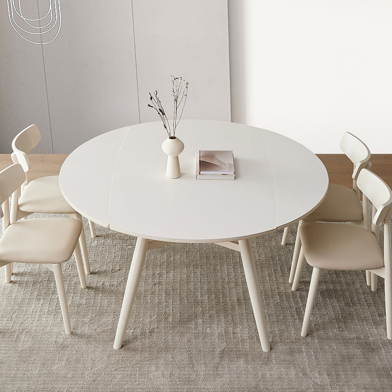 Juego de comedor moderno de piedra redonda con muebles de 1/4/5/7 piezas en blanco