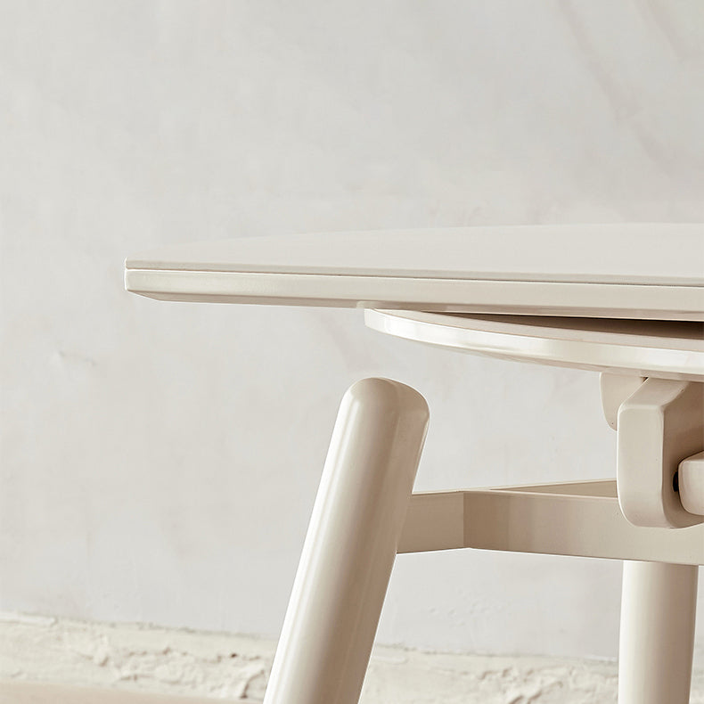 Juego de comedor moderno de piedra redonda con muebles de 1/4/5/7 piezas en blanco